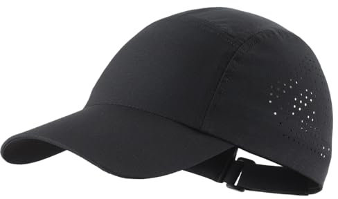 Magracy Mens UPF 50+ Running Cap Lightweight Sports Hat Unisex UV Protection Sun Hat Golf Baseball Cap Black