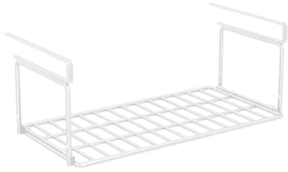 Gzsekken Under Shelf Storage Basket Metals Under Cabinet Storage Double Hooks Hanging Storage Baskets Vertical Wire Rack for Kitchen, Office, Pantry, Bathroom, Cabinet, Shoe Cupboard,White