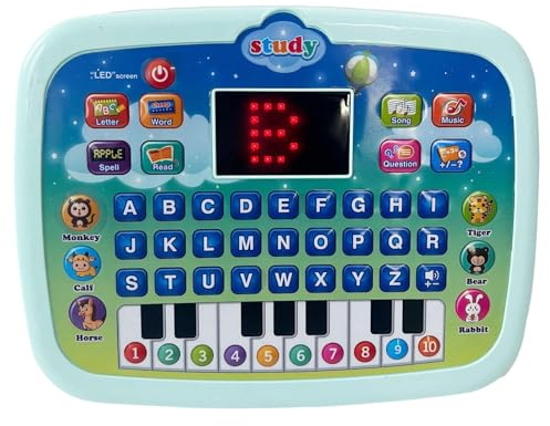 Kinder-Tablet-Spielzeug – Lernspielzeug Für Kleinkinder, Laptop | Interaktives Alphabet-Lern-Tablet Für Kinder, Englisch-Lern-Laptop Mit LED-Anzeige, Vorschul-Tablet-Spielzeug Für Mädchen Und jungenn