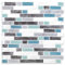 Yipscazo 10 Sheets 12''x12'' Peel and Stick Backsplash Tile for Kitchen Adhesive Stick on Backsplash Laundry Bathroom Textured Vinyl Sticker Wallpaper Smart Tile in Gray and Blue