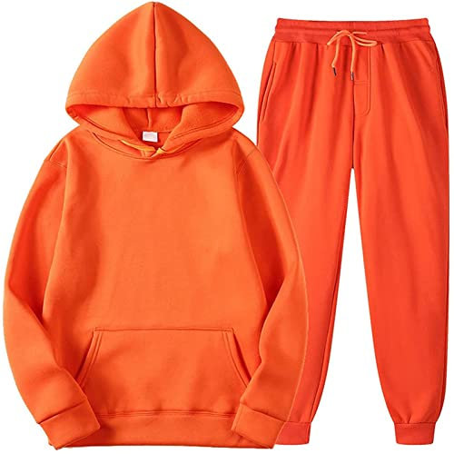 QI_LIANG Tracksuit Sports Suit Jogging Bottoms and Tracksuits Women's Trapstar Jogging Suit Jogging Suit Set Tracksuit Sports Suit Trapstar Pullover Y2K Gürtel Hoodie and Trousers Orange M