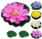 JRSHIRLEYLTD Lot de 5 fleurs flottantes de nénuphars artificiels, avec 2 feuilles de lotus, flottantes, pour piscine, aquarium, scène de ruisseau