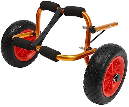 WOLEGM Kajakwagen, Kanu Wagen Surfwagen Klappbar mit 2 Rollen und Langer Gurt bis 30kg Bootswagen für Kajaks, Kanus, Paddelbrettern, Schwimmenden