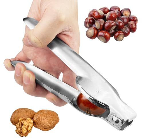 MeoZynxadril Châtaigne Clip, Inoxydable Pince à Châtaignes, Coupe Chataigne, Pince a Châtaignes, Pince Chataignes, Eplucheur Chataigne Multifonctionnel, pour Châtaignes, Noisettes, Pacanes
