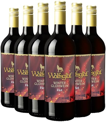 Wolfenweiler Glühwein WOLFSGLUT rot - Winzerglühwein fruchtig-würzig mit Vanille und Zimt, lieblich dank Zugabe von Traubensaft - roter Glühwein aus dem Markgräflerland (6 x 1,0l)
