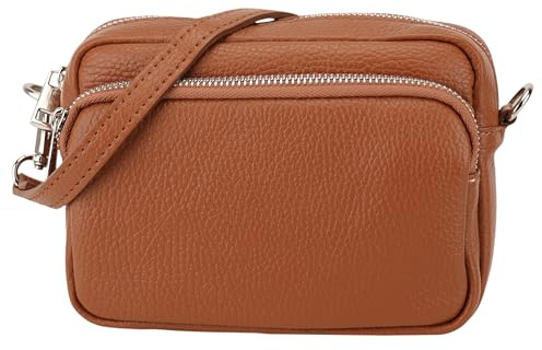 SH Leder Echtleder Umhängetasche Clutch kleine Tasche Abendtasche Alltagstasche mit Verstellbar Schultergurt 18x13cm Pia G394