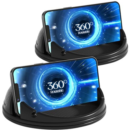 Cinati Handyhalter fürs Auto, [horizontal um 360° drehbar] 2er Pack Silikon-Handyhalterung für das Armaturenbrett, freihändige Handyhalterung, kompatibel mit iPhone 17,16, 15, 14, 13,Pro Max, Samsung