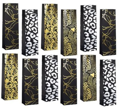 Laro Premium Weinflaschentüten Geschenkverpackung Blumen 10-100 Stk, Anzahl:96, Muster Tüten:Gold Silber Geprägt