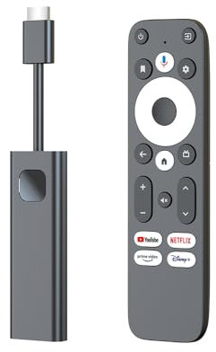 GD1 Android 11.0 TV Stick ATV Quad Core Amlogic S905Y4-B WiFi 2.4G/5.8Ghz BT5.0 4K BT Contrôle vocal Smart Home Player