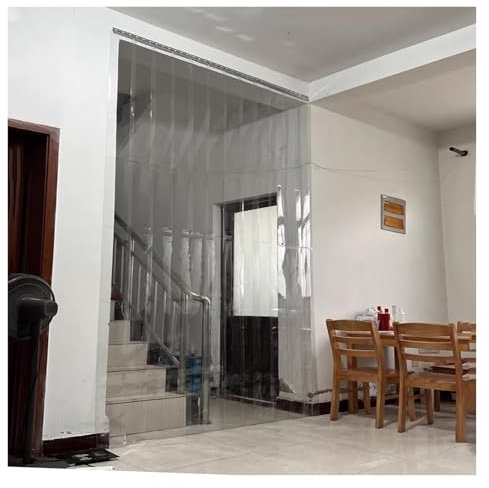 PVC-Streifenvorhang – wasserdichte Vinyltürvorhang Hurrikan-Fensterläden und staubdichte vertikale Jalousien für Innenhof und Abstellraum (1,6 mm 1,2 x 2 m)