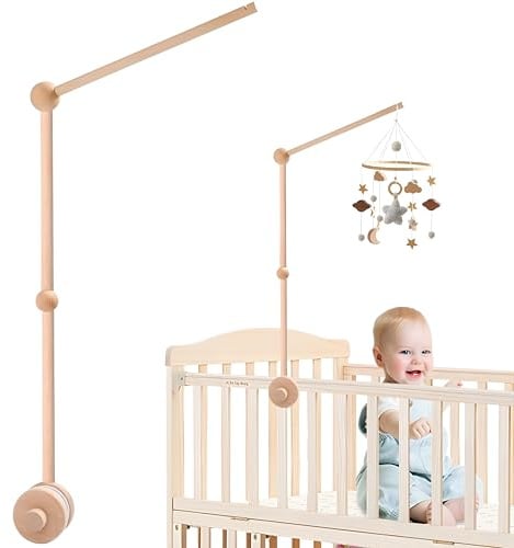 babybett Mobil-Halterung Wickeltisch und Klingelhalterung für Kinderzimmer, verstellbarer Gestang