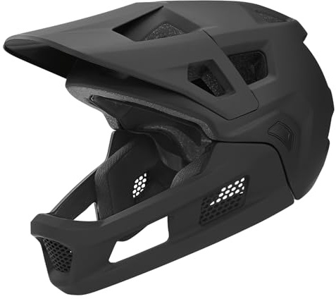 Aomiun Herren Motorradhelm, BMX Mountainbike Helm, Abnehmbarer Motocross Helm, Integralhelm für Mountainbikes mit Polsterung und Riemen(54-61 cm)
