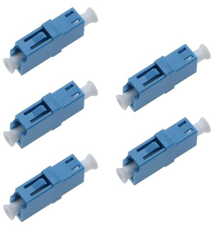5 Piezas Adaptador Fibra Óptica LC/APC Hembra Simplex, Conectores LC/APC Monomodo Alta Precisión para Redes FTTH, Centros de Datos, LAN, WAN, SAN, Instalación Plug and Play Rápida y Segura