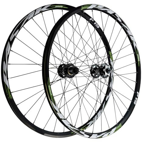 LYYCX AuroraXQ 26 27.5 29 MTB Laufradsatz, Mountainbike Räder Doppelwand Legierung Scheibenbremse 32H Fahrradrad HG Hub passt 7-12S & 1,25-2,25 Reifen(Schwarz,26)