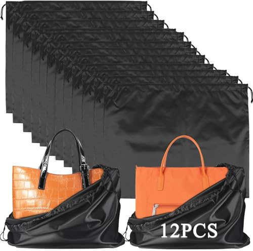 Custodia in Tessuto per Custodia con Coulisse Borsa Portaoggetti Borsa 50 * 40 cm per Valigia Portatile Gadget Aereo da Viaggio Set di 12 (Nero)