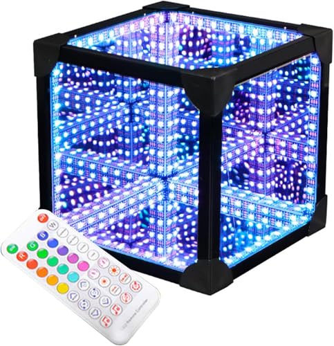 RGB -Farben Coole Kosmische Würfellichter, Infinity Cube LED -Licht, Cooles Und Kreatives RGB -Multikolor -Dekorationsspiegel -Kunstdesk Night Light, Für Wohnzimmer, Schlafzimmer Und Party (10*10*10 C