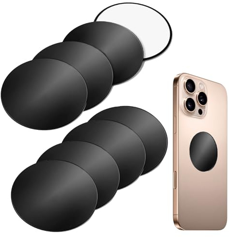 8Packs Thin Metal Plates Replacement Mount Plate Kits with Strong Adhesive,Universal Ultra Thin Black Metal Plates for Mobile Magnetic,Phone Car Holder Compatible with Magnetic Car Mount etc(Black)