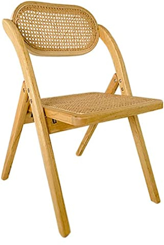 Tragbarer Esszimmerstuhl aus Holz, Rattan-Klappstühle für Küche und Wohnzimmer, stilvolle Landhausstühle, solide Konstruktion, bequeme Sitzgelegenheit für Esszimmer