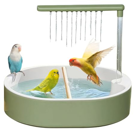 Genikeer Douche Oiseau,pour Perruche - Fontaine Bassin Eau pour Lovebird Cockatiel Cockatoo Conure Expérience Baignade