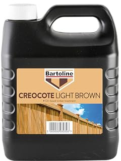 Bartoline Creocote Oil-Based Timber Treatment for Garden Sheds, Fences & Trellis 4 l – Wood Protection & Weatherproofing (Pack of 6)