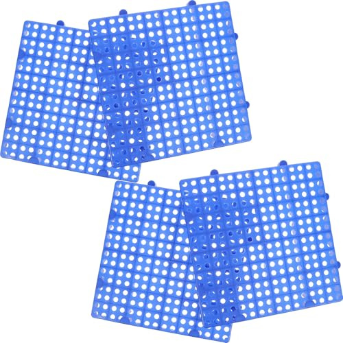 Housoutil Piastrelle per Giardino in Plastica 4 Pezzi Interlocking, Pavimento Esterno Antiscivolo e Forato per Prati e Terrazze, Facili da Installare