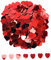 eBoot Herz Konfetti Metallisch Folie Herzen Konfetti Glitzer Herzen Pailletten für Valentinstag Hochzeit Party Tisch Dekorationen, Rot, 10 mm, 1 Unzen