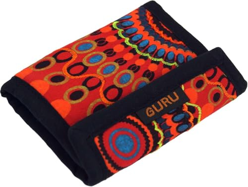 GURU SHOP Besticktes Portemonnaie Retro, Ethno, Boho Geldbeutel - Rot, Unisex - Erwachsene, 10x14x1 cm
