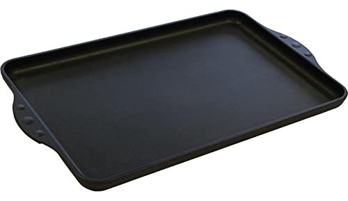 Eurolux Plancha de aluminio fundido Teppanyaki 43 x 28 cm – Placa para asar para todo tipo de fuegos, incluye inducción y parrilla, revestimiento antiadherente, superficie lisa revestida, fabricada en