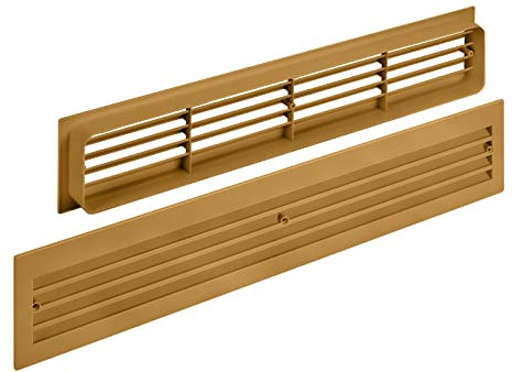 SOTECH Lüftungsgitter BRISE 457 x 92 x 17 mm limba doppelseitig durchblicksicher Schlitzlochung Türlüftung Belüftung Türbelüftung