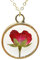 Rosso Rose Rosas Naturale Fiore Veri Placcato Oro 18k Collane Con pendenti Donna Handmade Amore Romantico