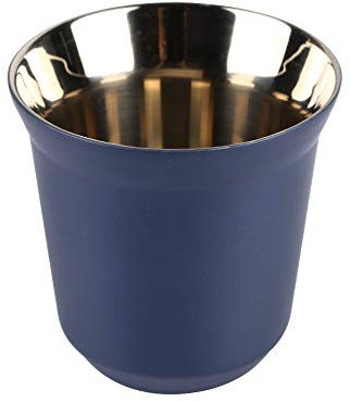 Dianoo Kaffeetasse Espressotassen aus Edelstahl, doppelwandig, wärmeisoliert, Kapsel, Dunkelblau