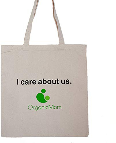 OrganicMom® Nachhaltiger Jutebeutel Baumwolle/Extra strapazierfähig/Lange Henkel zum Umhängen/Einkaufstasche Bedruckt/Stabiler Baumwolle(1)