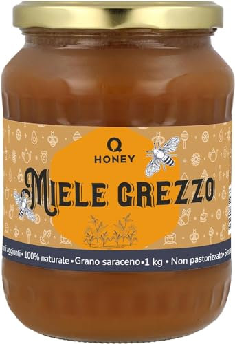 Miele Crudo di Grano Saraceno 1 kg – Gusto Terroso e Aroma Intenso – 100% Naturale, Non Filtrato e Non Pastorizzato – Direttamente dall'Alveare