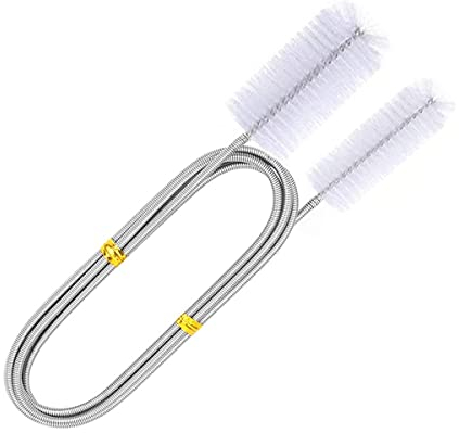 Voarge Cepillo de limpieza para acuario, 150 cm, flexible, doble extremo, manguera de acuario, filtro de tubos, para acuario (blanco)