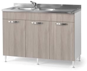 Small Mobile Mobiletto Sottolavello cucina ideale per cucine componibile con Ante colore Olmo (85x50x120)