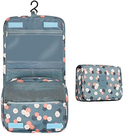 PATILWON Hanging Wash Bag Toiletry Bag for Women - Foldable Washbag Cosmetics Toiletries Organizer, Waterproof Wash Bag for Female Girls and Kids Travel