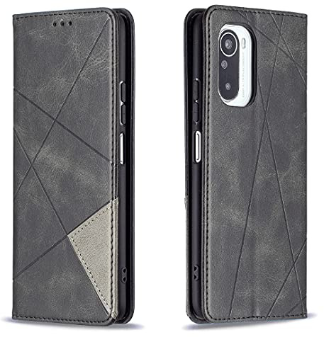 Posanter Kompatibel mit Xiaomi Poco F3/Mi 11i/Redmi K40/K40 Pro Hülle, Leder Brieftasche Flip Handytasche Schutzhülle, 360 Grad TPU Stoßfest Leder Hülle mit Magnetisch, Kartenfach (Schwarz)