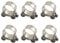 (Pack of 6) Size 20-22mm T-Bolt Hose Clamp 304 Stainless Steel Tube Clamps Pipe Clamp
