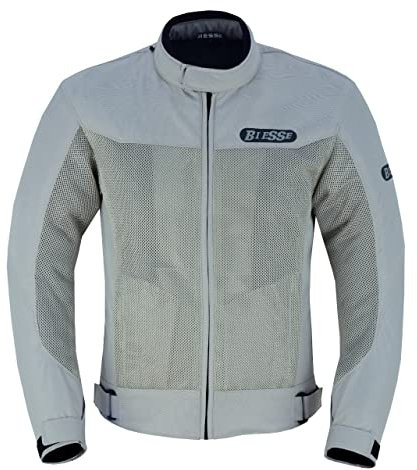 BI ESSE Giacca Moto Estiva Traforato interno Impermiabile Sfodrabile Con Protezioni livello A (IT, Testo, 3XL, Regular, Regular, GRIGIO)