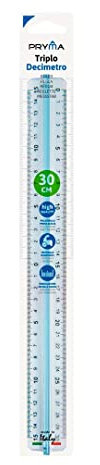 Pryma Riga Trasparente 30 cm | Righello in Plastica Resistente per Scuola, Ufficio e Disegno Tecnico