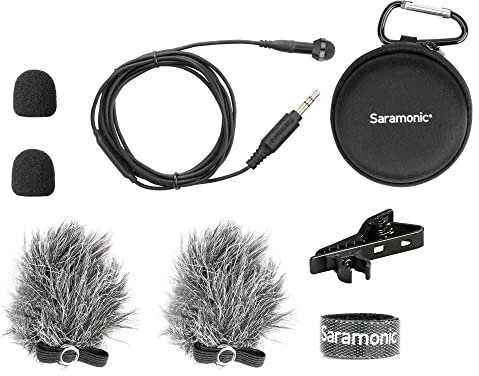 Saramonic DK3G Omnidirectional Lavalier Microphone with 3.5mm Jack TRS for Saramonic, Rode, DJI Microphone, Rec (DK3G)