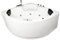 Basera® Premium Indoor Eck-Whirlpool Badewanne Maui 130 x 130 cm mit 21 Massagedüsen, Heizung, Ozongenerator, Bodenansaugung, Wasserfall, LED-Ambiente, Touchpanel, Bluetooth, Radio