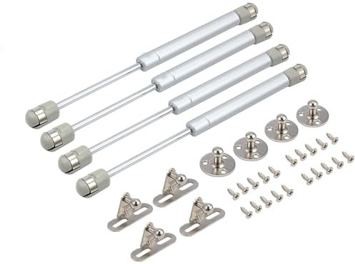 4Pcs Cabinet Door Hinges Lift Up Spring Flap Gas Strut Support Stay Bar Kitchen Cupboard Box Pressure (100N)