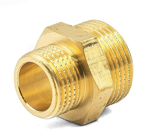 Messing-Gewindefitting Doppelnippel reduziert AG/AG 1x1/2 | Gewinde-Adapter für unterschiedliche Anschlussgrößen