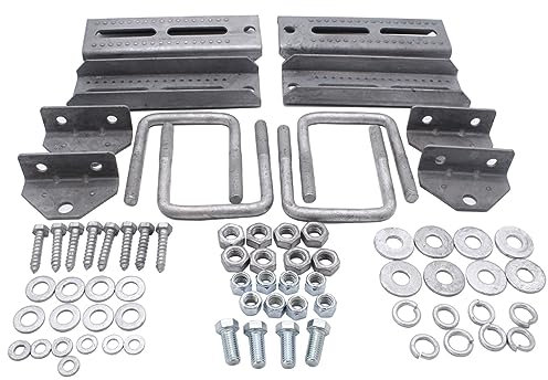 GSKMOTOR (4) 20,3 cm verzinktes Etagenhalterungs-Set mit Drehgelenk und Hardware für 3 x 3 Bootsanhänger Querträger