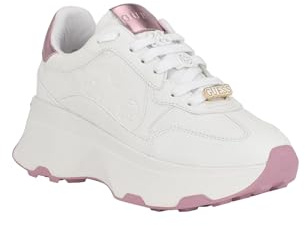 Guess Sneaker Calebb3 Donna, Bianco Rosa 147, 35 EU