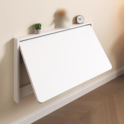 MTSYXYM Wand wandtisch klappbar,Wandklapptisch,Wandklapptisch Wetterfest,schwimmender Multifunktions-Esstisch,für Werkbank, Küche, Wäscherei, Heimbüro,weiß,Platzsparend. (Size : L80*W40cm)