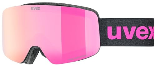 uvex pwdr FM, maschera da sci Unisex bambino, black matt/pink-clear, one size
