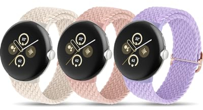 SimpleThings Bracelets tressés pour Google Pixel Watch 2 / Pixel Watch 1 / 3 (41 mm), boucle de sport réglable et respirante en nylon pour Google Watch Homme Femme