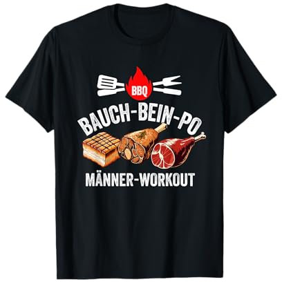 Lustiges Grillen BBQ Bauch Bein Po Männer Workout T-Shirt